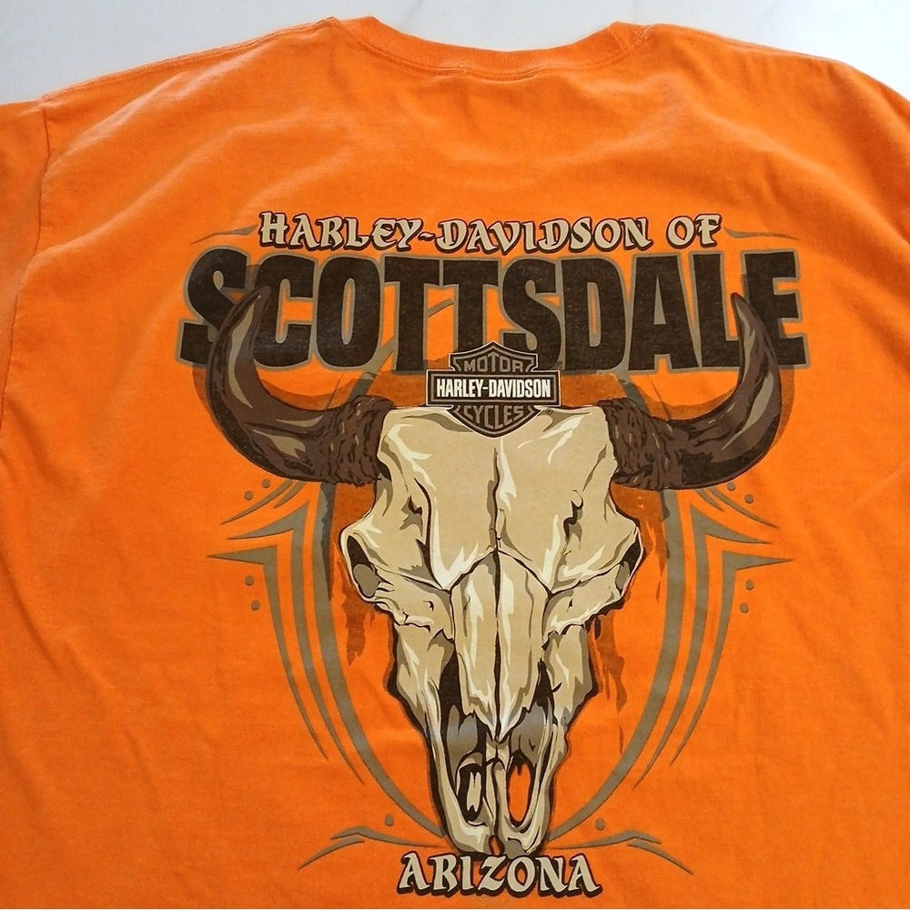 Hareley Davidson T-shirt  XL Mens Orange Scottsdale AZ Motorcycles